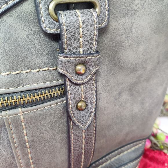 BOC Born Concept Handbag Purse Stanville Tote Bag 16" X 10" Grey - Picture 4 of 10